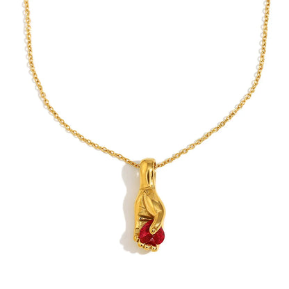 Fortuna Hand Gem 18k Gold Plated Necklace