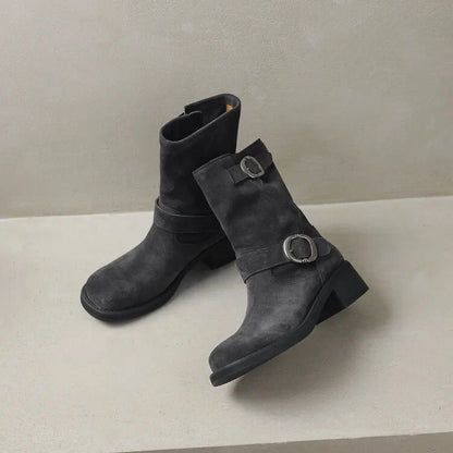 Blackthorn Suede Buckle Boots