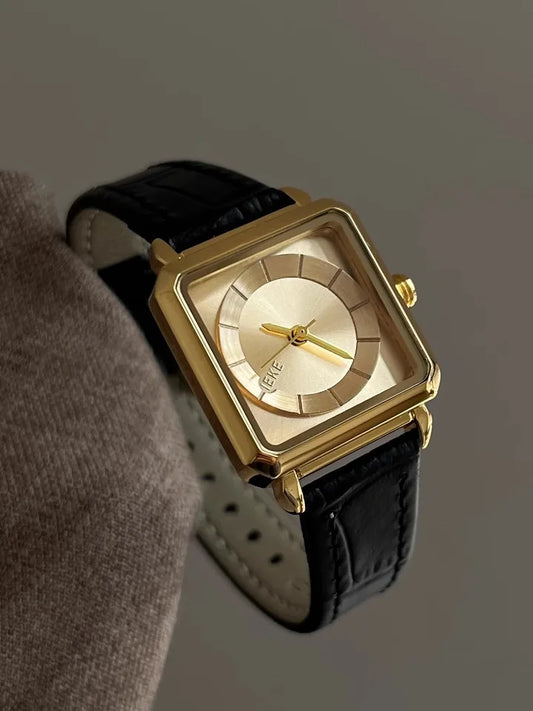 Elvra Square Leather Watch