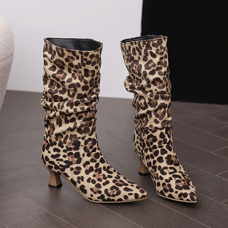 Serene Chic Mid-Calf Heel Boots
