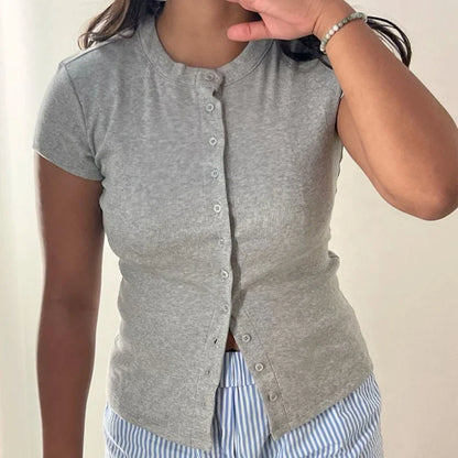 Mina Snapfront Knit Top