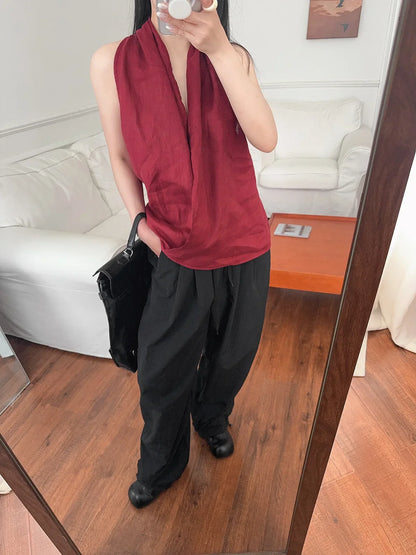 Valienne Drape Linen Vest