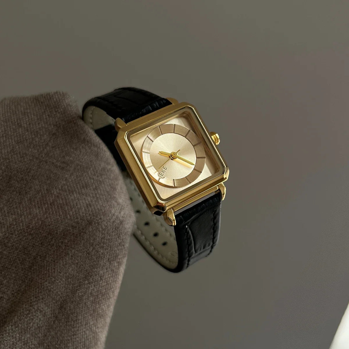 Elvra Square Leather Watch