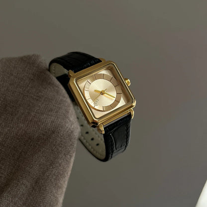 Elvra Square Leather Watch