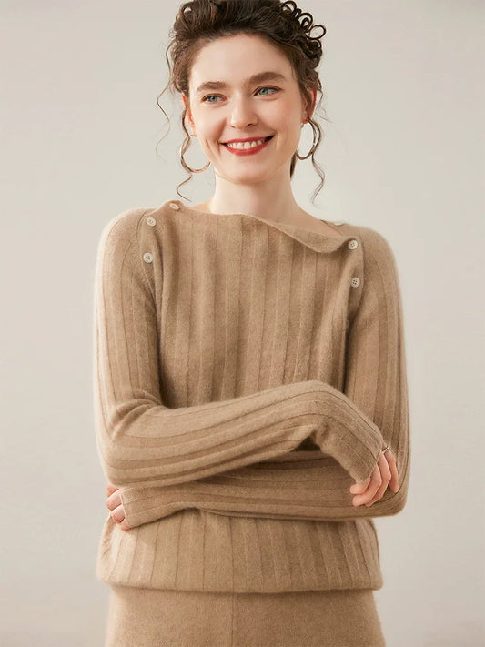 Maribel Buttoned Cashmere Sweater
