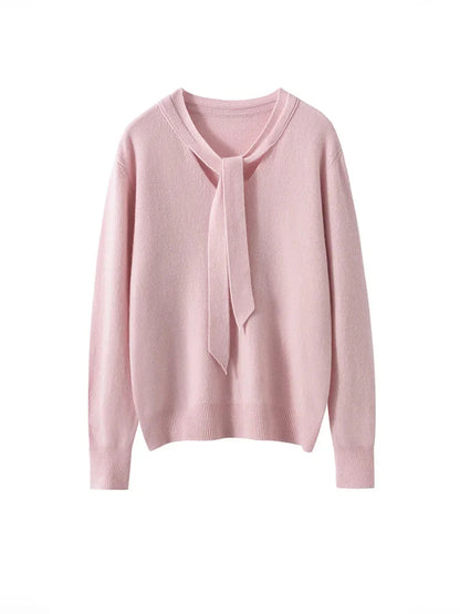 Selene Scarf-Collar Cashmere Pullover