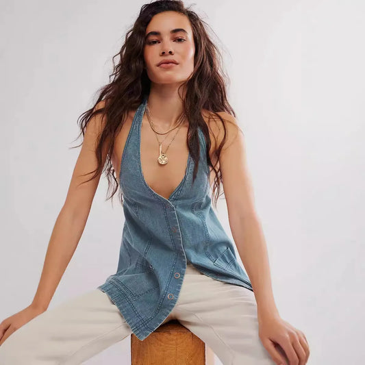 Alenza Deep Denim Halter