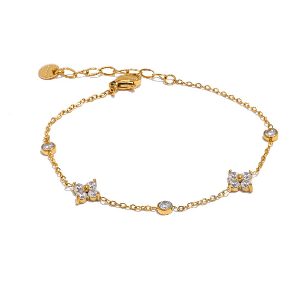 Elaya Cubic Zirconia Thin Chain Bracelet