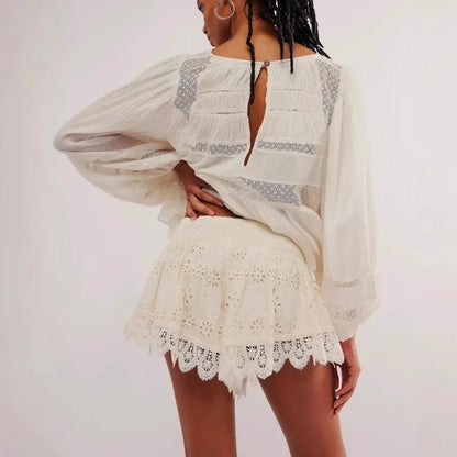 Evelyn Harrow Lace Shorts