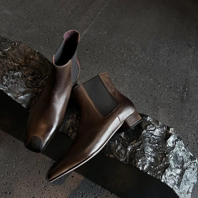 Redmond Square-Toe Leather Boots