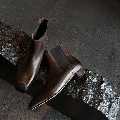 Redmond Square-Toe Leather Boots