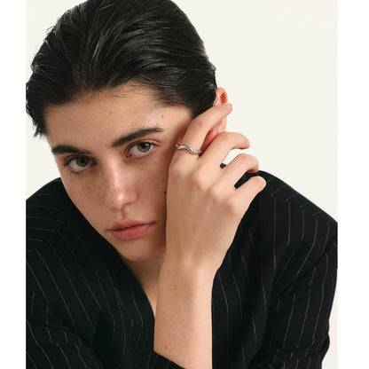 Avelyn Glossy Gold Stainless Steel Ring