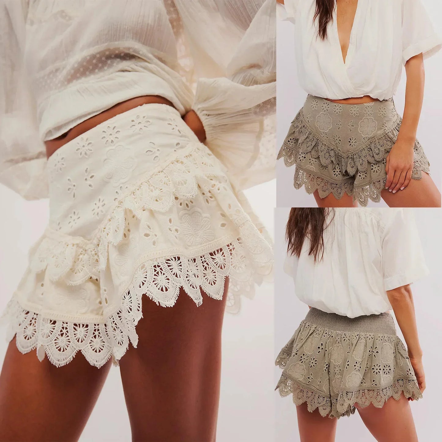 Evelyn Harrow Lace Shorts