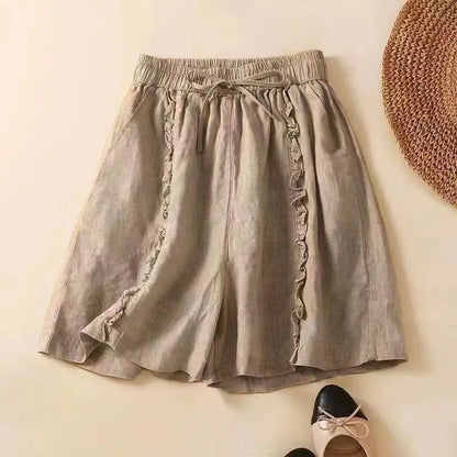 Brynn Linen Ruffle Shorts