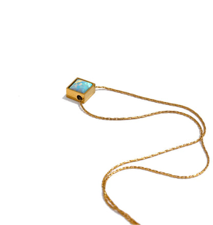 Liora Opal Stone Pendant 18k Plated Gold Necklace
