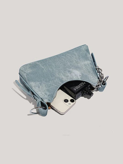 Céleste Denim Chain Bag