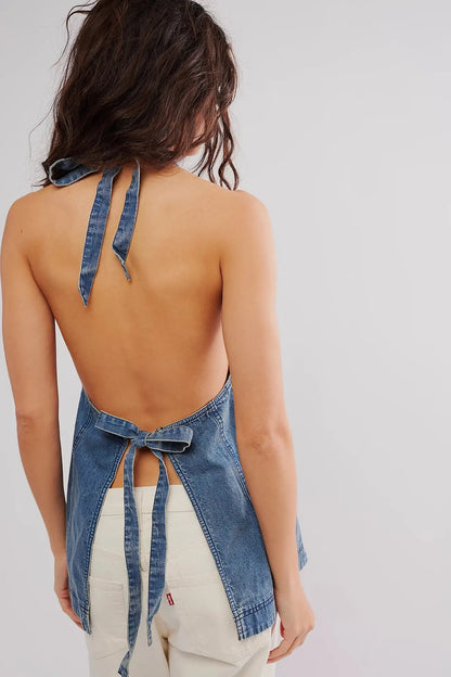 Alenza Deep Denim Halter