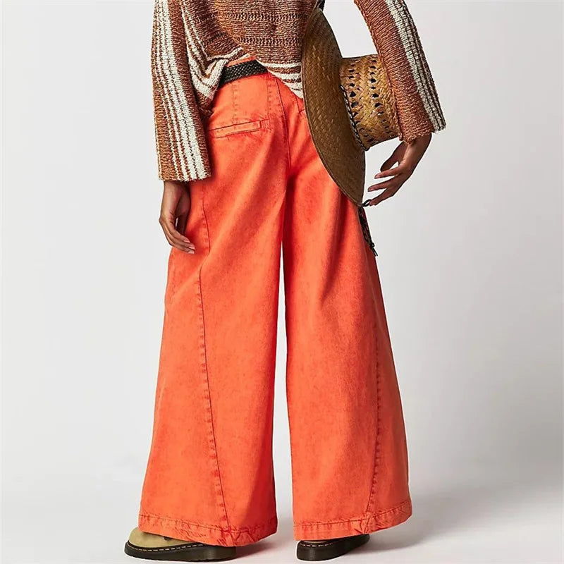 Rovina Pleated Wide-Leg Jeans