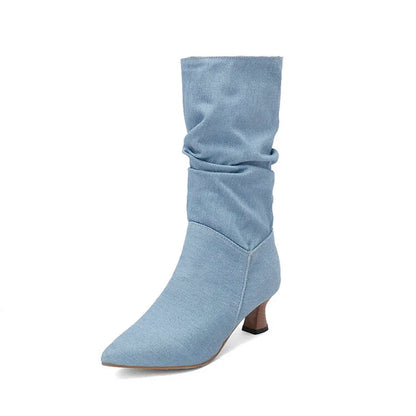 Serene Chic Mid-Calf Heel Boots