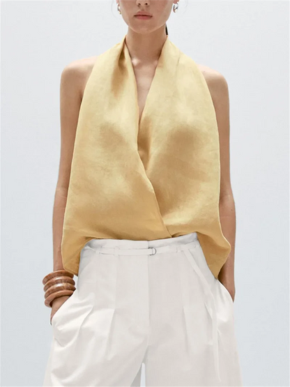 Valienne Drape Linen Vest