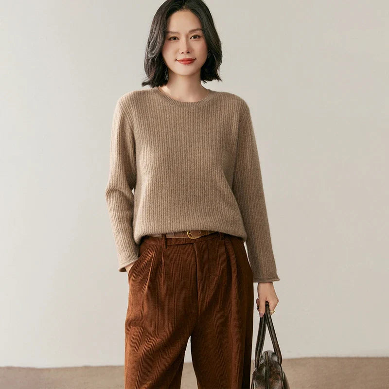 Elmsford Ribbed Cashmere Crewneck