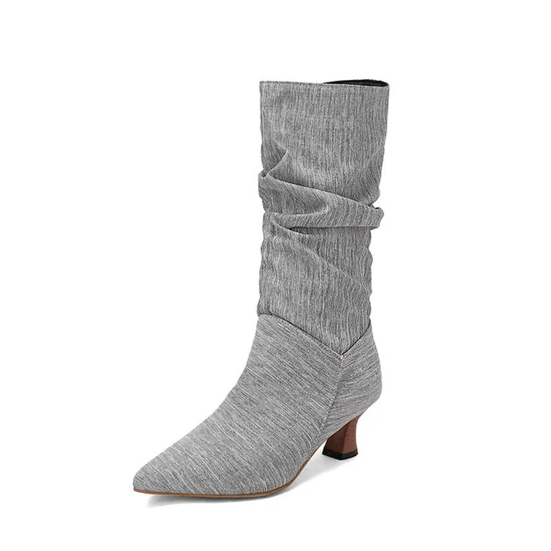Serene Chic Mid-Calf Heel Boots