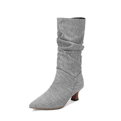 Serene Chic Mid-Calf Heel Boots
