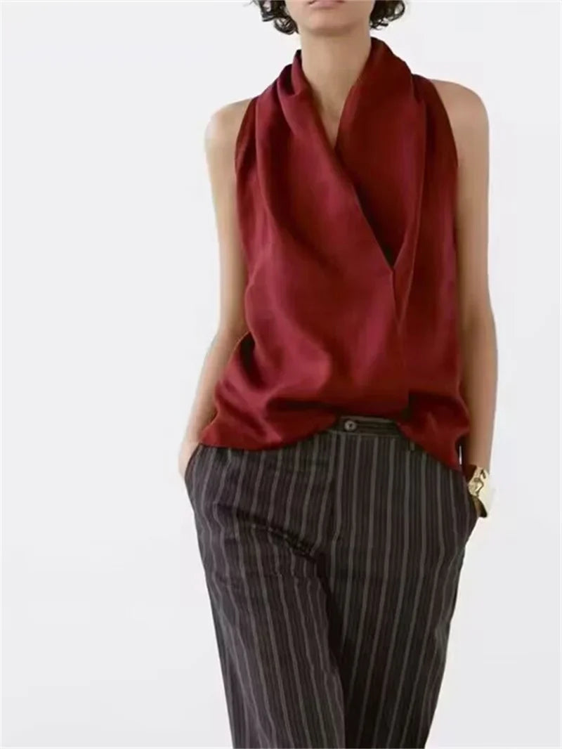 Valienne Drape Linen Vest