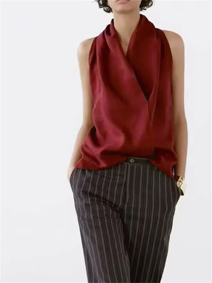 Valienne Drape Linen Vest