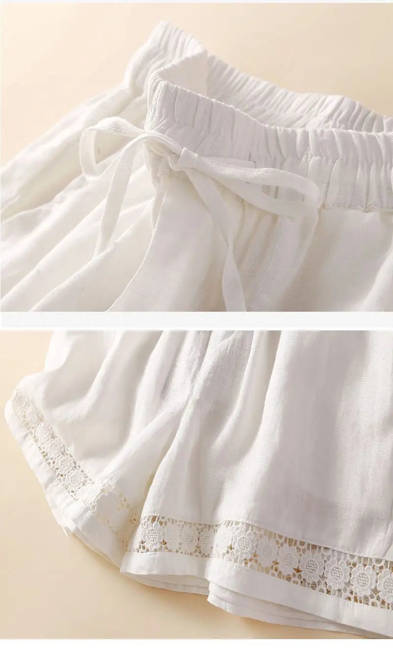Lenora Embroidered Linen Shorts