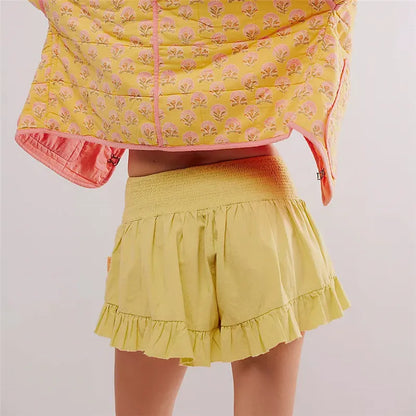 Calida Embroidered Ruffle Pocket Shorts