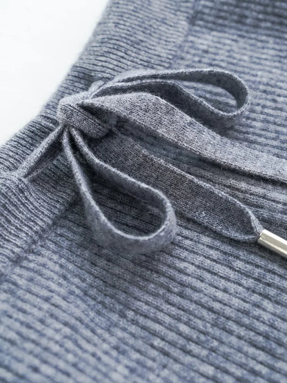 Wool Knitted Wide Leg Pants