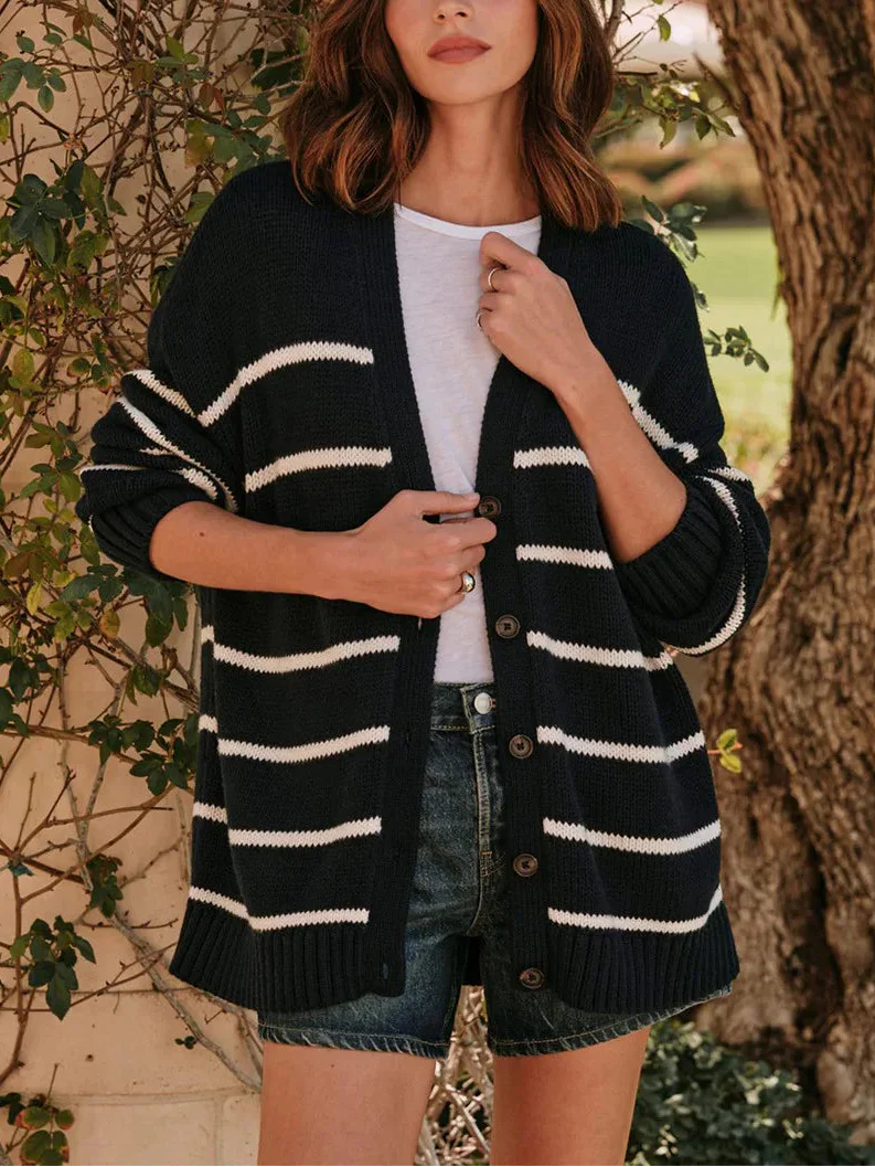 Westhaven Organic Striped Cardigan