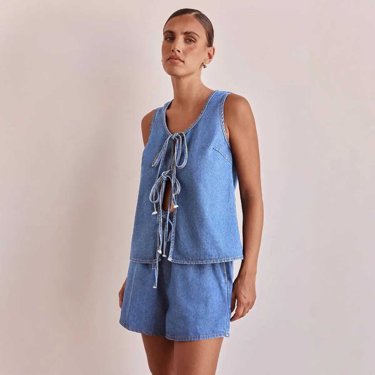 Doretta Denim Tie Set