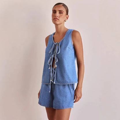 Doretta Denim Tie Set