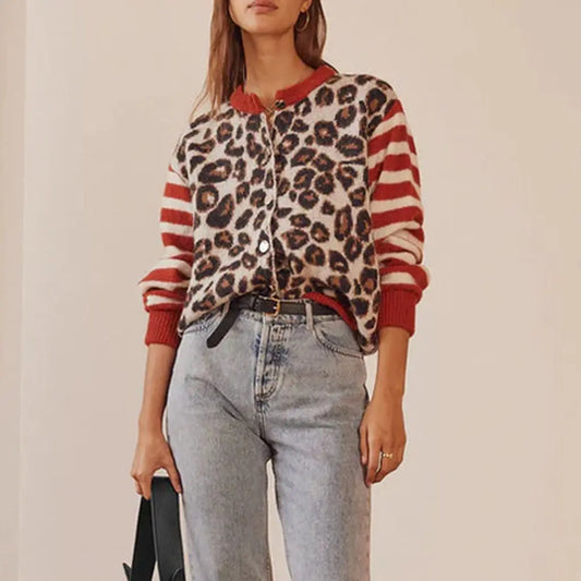 Chloe Leopard Striped Top