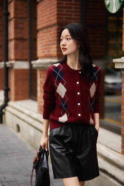 Elle Diamond Cashmere Cardigan