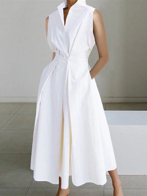 Luna - Local cotton dress with a shirt collar