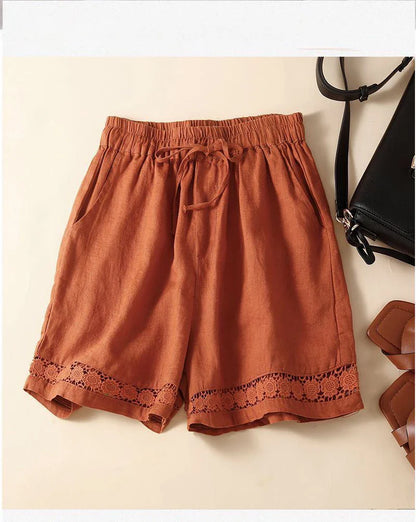 Lenora Embroidered Linen Shorts