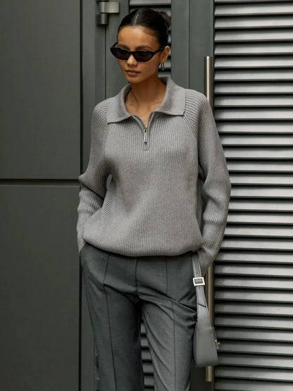 Marceau Ribbed Half-Zip Sweater