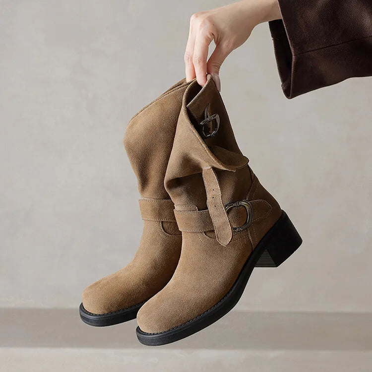 Blackthorn Suede Buckle Boots