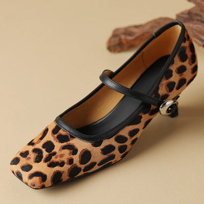 Leopards Step Mid-Heels