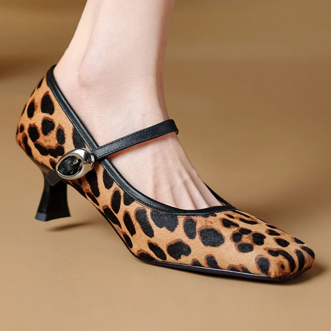 Leopards Step Mid-Heels
