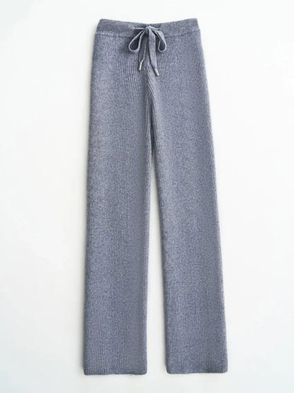 Wool Knitted Wide Leg Pants