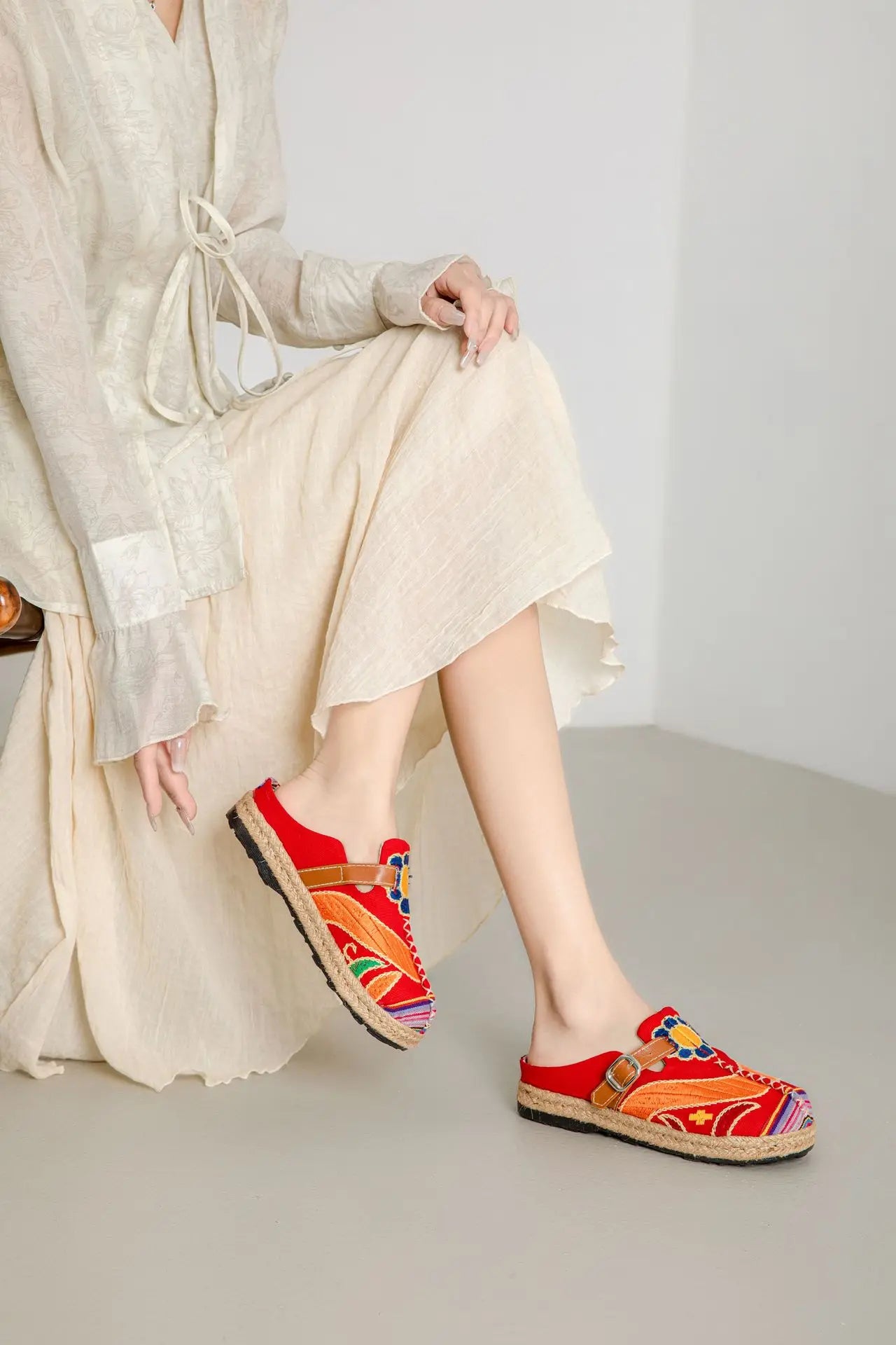 Evelyn Rojas Woven Slip-Ons