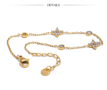 Elaya Cubic Zirconia Thin Chain Bracelet