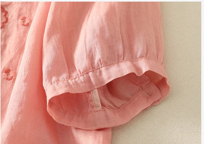 Eloria V-Neck Cotton Blouse