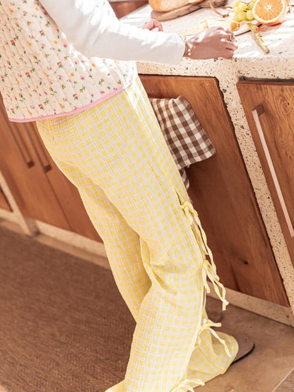 Casual Checkered Cotton Trousers
