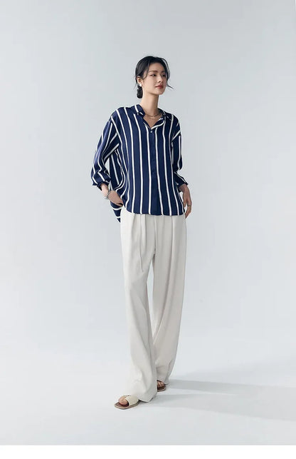Maren Stripe Satin Blouse