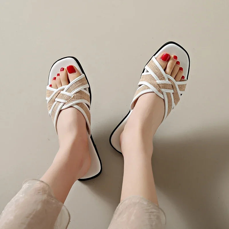 Liora Woven Flat Slides